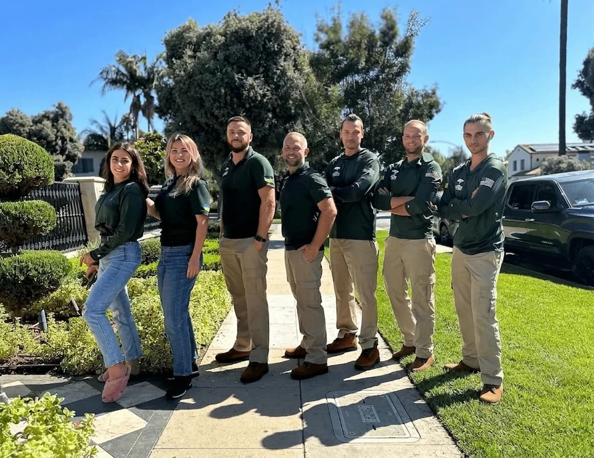 The GREENPLACE team — co-founders Volodymyr Dragan and Viktor Peshekhonov with the field crew